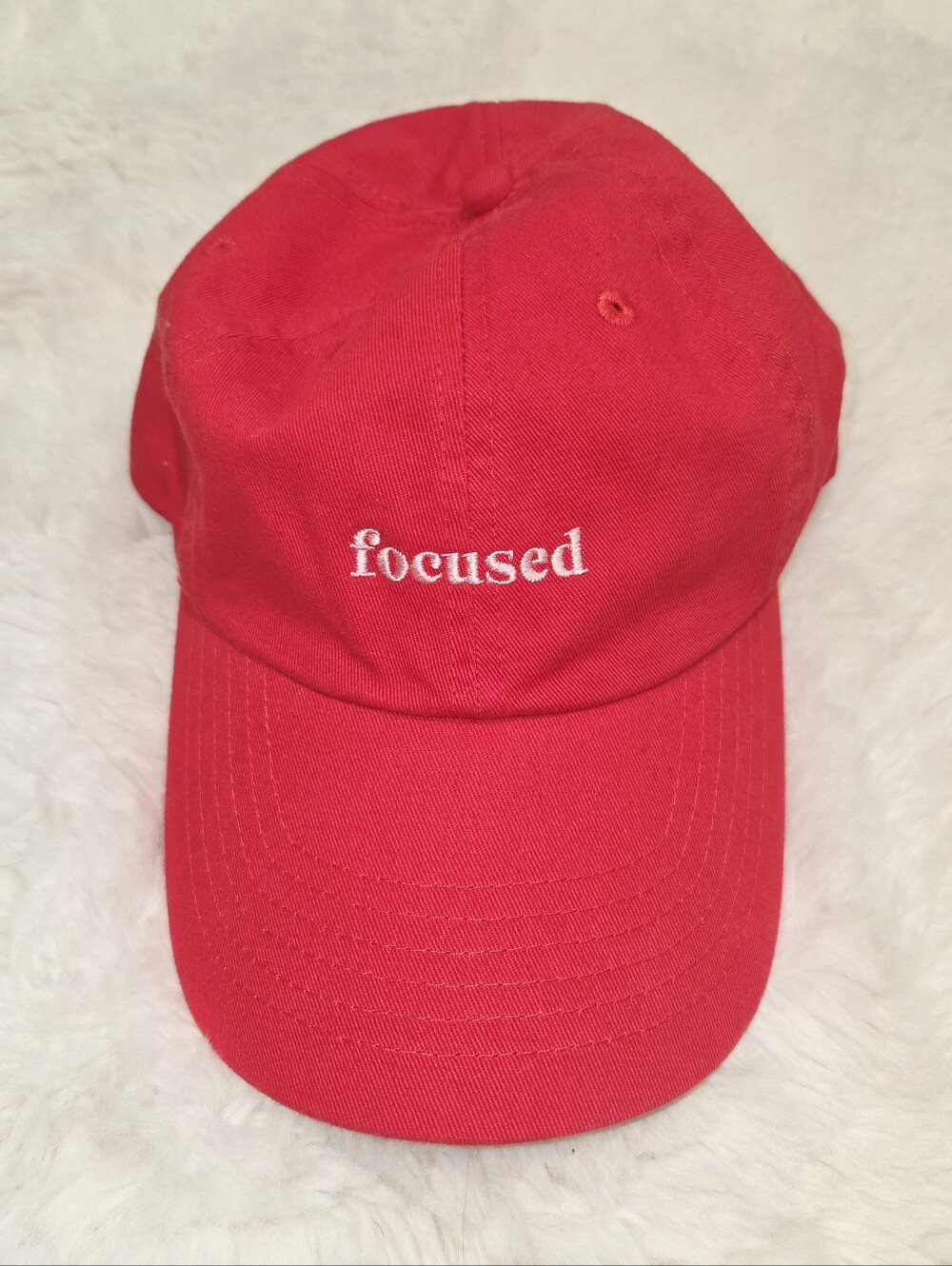 "Focused" Red Women's Continental Baseball Cap